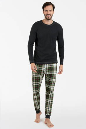 Vianočné pánske pyžamo Italian Fashion Seward BIS mega soft grafitové