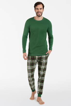 Vianočné pánske pyžamo Italian Fashion Seward BIS mega soft zelené