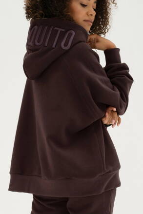 Dámska tepláková mikina klokanka s kapucňou Mosquito Mesh Dark Chocolate hnedá