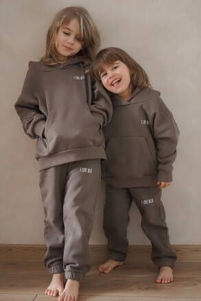 Detské tepláky I Love Milk Pure Simply Taupe mocca