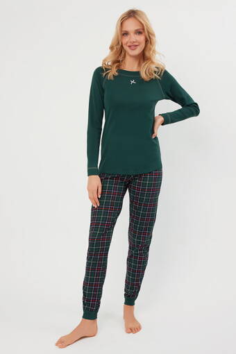 Dámske pyžamo Italian Fashion Foggia mega soft zelené