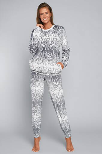 Vianočné dámske domáce oblečenie Italian Fashion Snow šedé