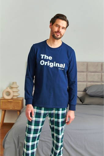 Pánske bavlnené pyžamo Doctor Nap Original Navy Blue