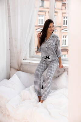 Dámske bavlnené pyžamo na gombíky Sensis Yvonne