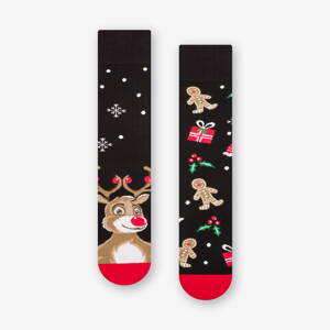 Vianočné pánske ponožky More Reindeer 079-A072 čierne