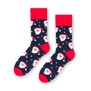 Vianočné pánske ponožky s Mikulášmi Steven 136-102 tmavomodré