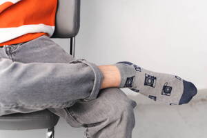 Ponožky členkové 025-045 melanžové šedé