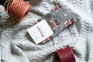 Vianočné členkové ponožky Steven 136-004 melanžové šedé