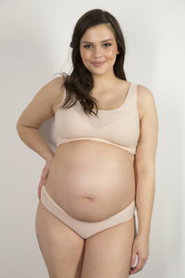 Tehotenské nohavičky super elastické Julimex Flexi-One Mama béžové