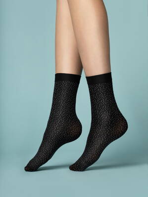 Dámske vzorované ponožky Fiore Pepe Bianco 40 DEN