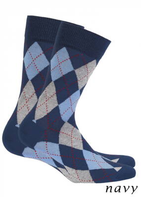 Pánske ponožky vzorované Wola Perfect Man W491 modré