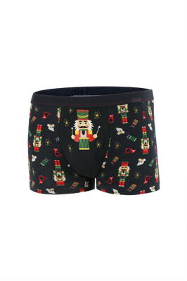 Vianočné pánske bavlnené boxerky Cornette Drum 007/64 tmavomodré
