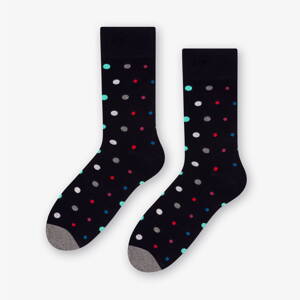 Ponožky bavlnené s bodkami More Mix Dots 139-051 tmavomodré