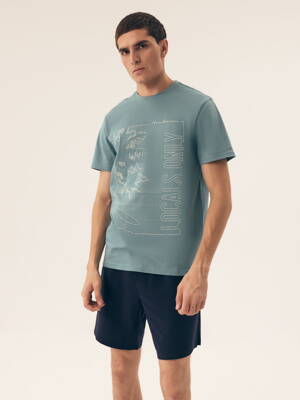 Pánske bavlnené pyžamo krátke Henderson Surf 42598-77X zelené