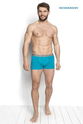 2 PACK pánske boxerky Henderson 34253-90X tyrkysové a grafitové
