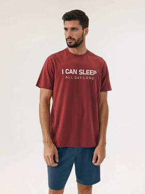 Pánske bavlnené pyžamo krátke Henderson Sleeper 42614-33X červeno-nebesky modré Pánske bavlnené pyžamo krátke Henderson Sleeper 42614-33X červeno-nebesky modré