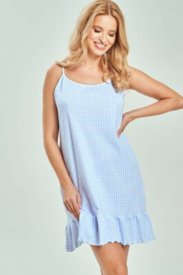 Dámska bavlnená nočná košeľa Taro Helena nebesky modrá