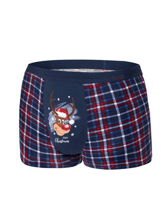 Pánske vianočné boxerky so sobom Cornette Reindeer 007/57 Merry Christmas tmavomodré