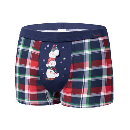 Vianočné pánske bavlnené boxerky so snehuliakmi Cornette Snowman 007/71