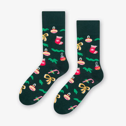 Vianočné pánske ponožky More Christmas Tree 079-256 zelené
