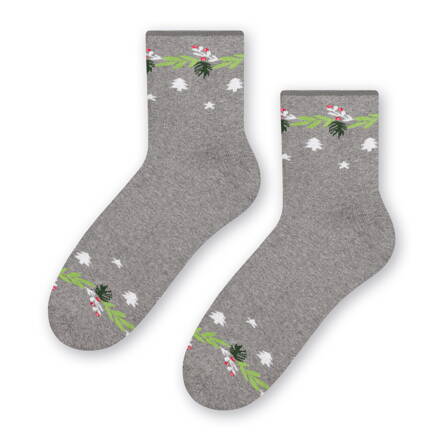 Dámske vianočné ponožky Steven 123-032 melanžové šedé