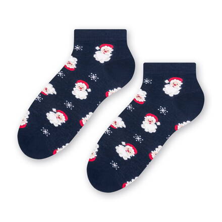 Vianočné členkové ponožky Steven 136-002 tmavomodré