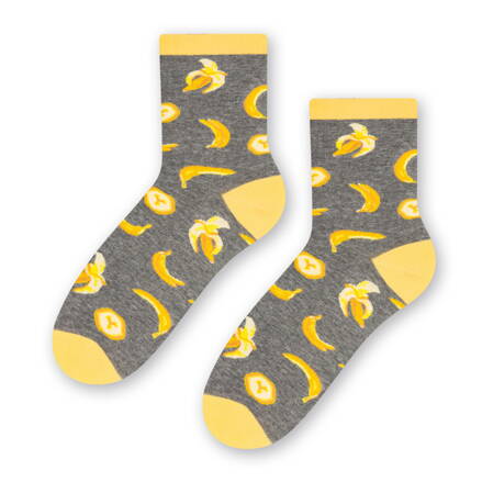 Dámske ponožky s banánmi Steven 159-096 melanžové šedé