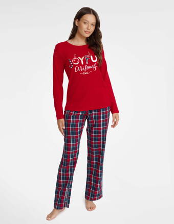 Dámske vianočné pyžamo Henderson Ladies Glance 40938-33X červené
