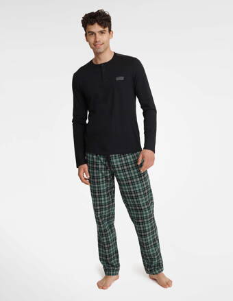 Pánske bavlnené pyžamo Henderson Usher 40946-99X čierne