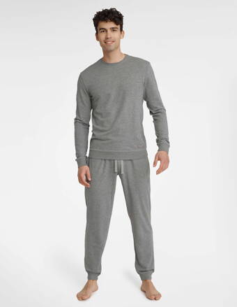 Pánske pyžamo s dlhým rukávom Henderson Universal 40951-90X šedé melanžové