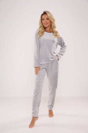 Dámske teplé pyžamo De Lafense Soft 669 šedé