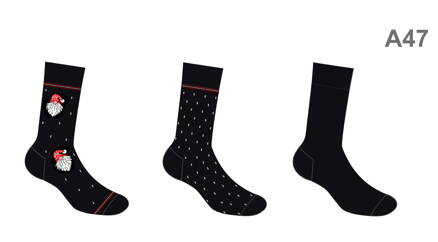3-PACK pánske vianočné ponožky Cornette A47 čierne