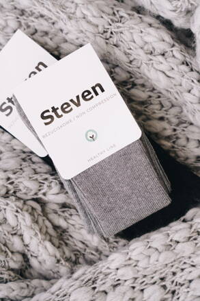 Pánske ponožky dlhé Steven 018-34 melanžové šedé