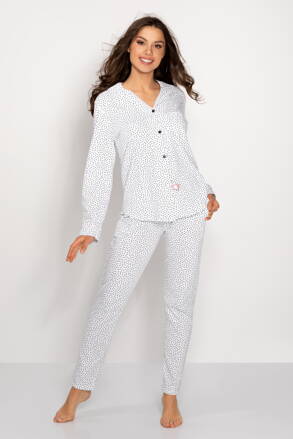 Luxusné dámske bavlnené pyžamo na gombíky Momenti Per Me Delicate Style