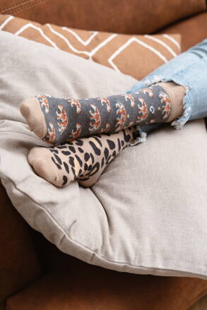 Dámske ponožky tigrované More Panter 078-A056 béžové