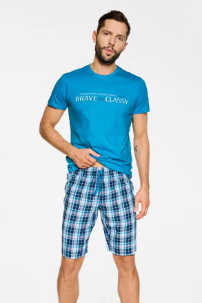 Pánske krátke pyžamo Henderson Proud 39735-55X nebesky modré