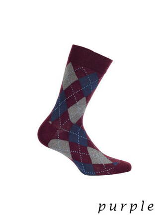 Pánske ponožky vzorované Wola Perfect Man W491 fialové