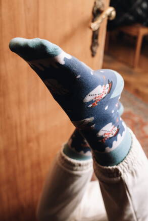 Pánske vianočné ponožky so snehuliakmi More Snowmen 079-244 melanžové šedé