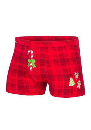 Vianočné červené boxerky Cornette Candy Cane 017/42 Merry Christmas
