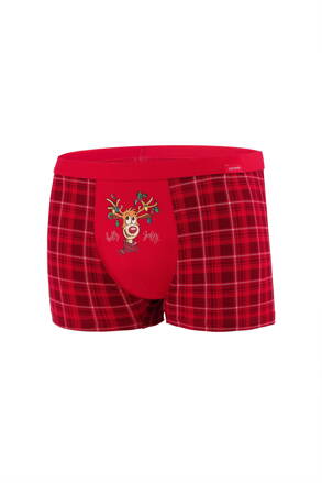 Vianočné pánske bavlnené boxerky Cornette Rudolph 2 007/62 červené
