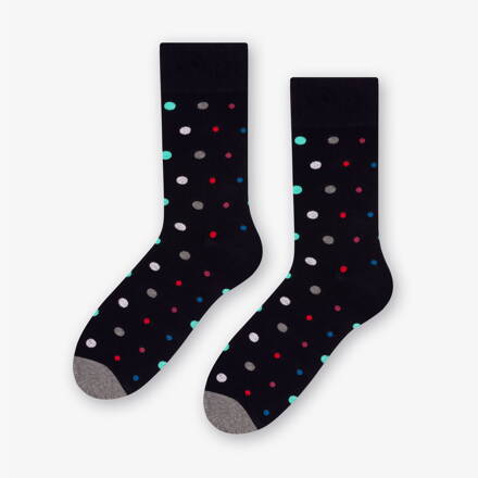 Ponožky bavlnené s bodkami More Mix Dots 139-051 tmavomodré
