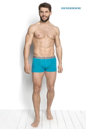 2 PACK pánske boxerky Henderson 34253-90X tyrkysové a grafitové