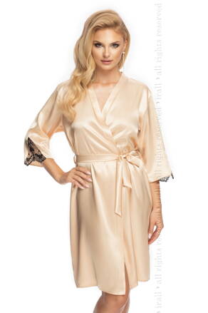 Luxusný saténový župan Mallory Champagne šampanský