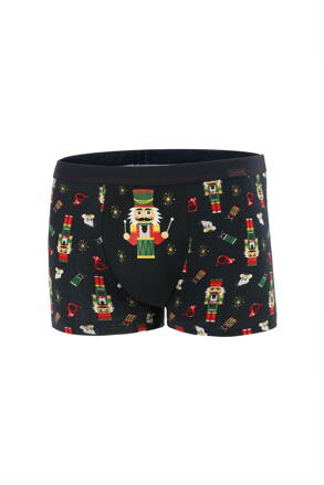 Vianočné pánske bavlnené boxerky Cornette Drum 007/64 tmavomodré