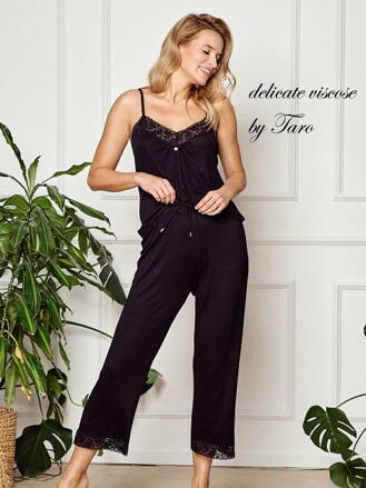 Elegantné dámske pyžamo Taro Mercy čierne