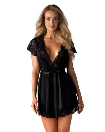 Luxusný dámsky župan Obsessive Black Swan 810-PEI-1