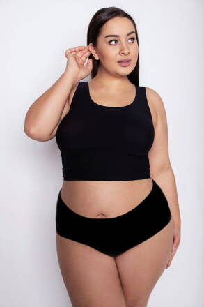 Bezšvové nohavičky pre plnoštíhle super elastické Julimex Flexi-One Plus Size Maxi čierne