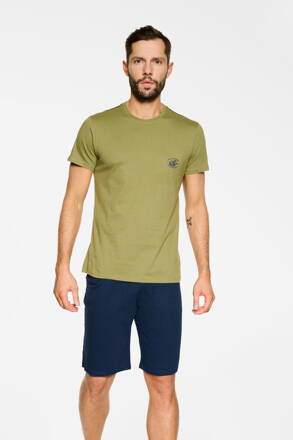 Pánske pyžamo s krátkym rukávom Henderson Patrol 39741-87X olivovo-tmavomodré