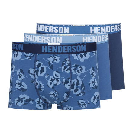 3-PACK pánske bavlnené boxerky Henderson Jarl 42256-MLC tmavomodré-jeans
