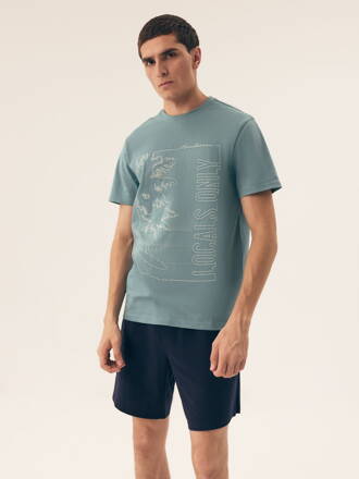 Pánske bavlnené pyžamo krátke Henderson Surf 42598-77X zelené